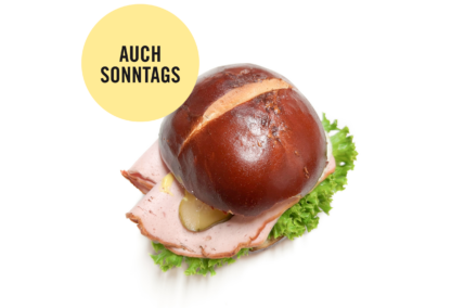 Brezensemmel mit Leberkäs