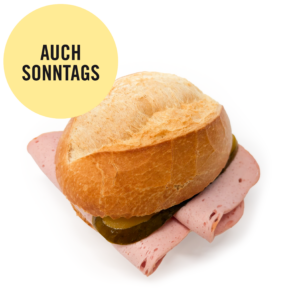 Semmel mit kaltem Leberkäs