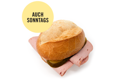 Semmel mit kaltem Leberkäs