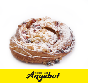 Angebot des Monats: Streuselschnecke mit Johannisbeeren