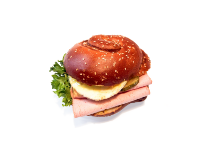 Brezen Semmel mit Leberkäs